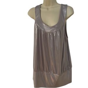 INC International Concepts size XL silver metallic scoop neck  sleeveless top